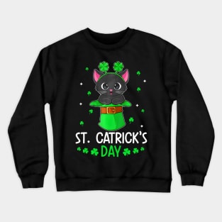 St Patricks Day Cats Saint Pattys Women Men Kids Crewneck Sweatshirt